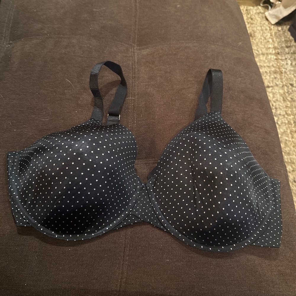 Black and white polka dot bra